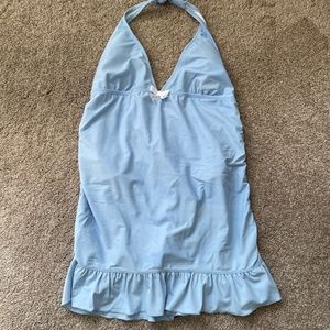 Venus Swimwear Light blue 1 piece bathing suit with  attached skirt Size 16